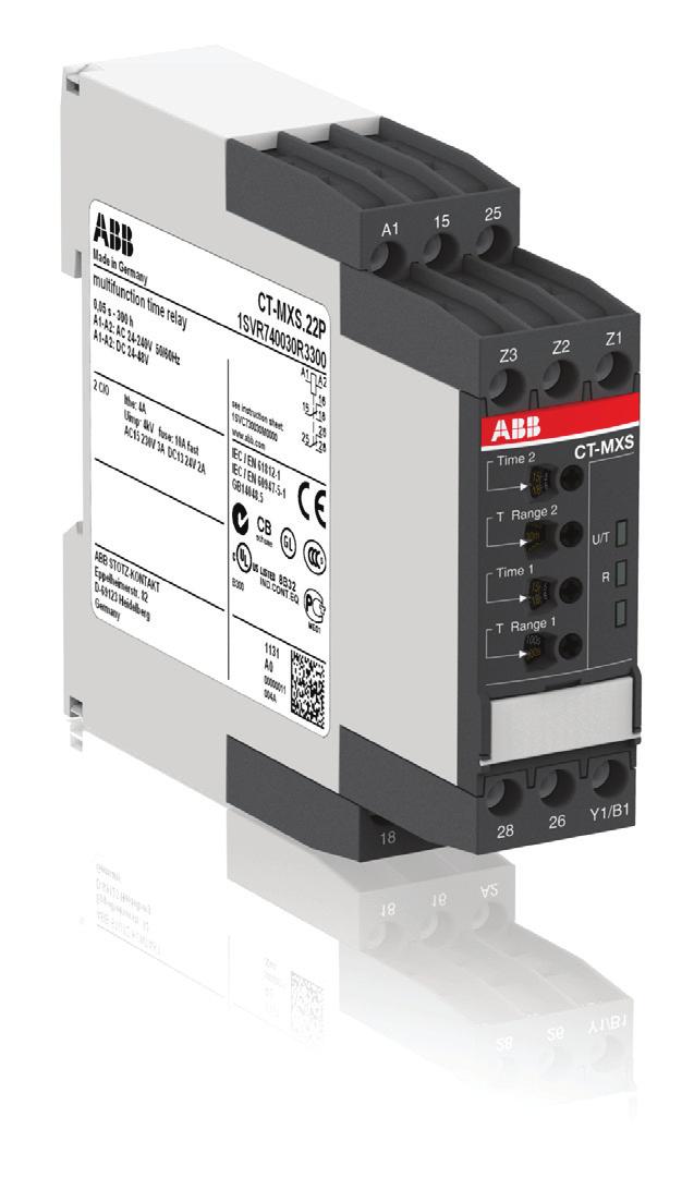 Data sheet Electronic timer CT-MXS.22 Multifunctional with 2 c/o (SPDT) contacts The CT-MXS.22 is a multifunctional electronic timer from the CT-S range.