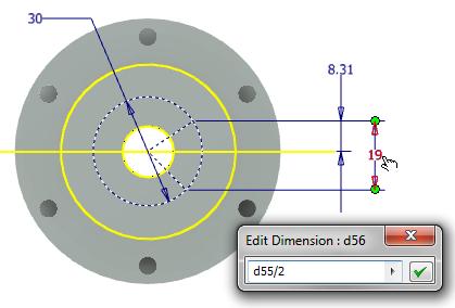 Exit the Sketch Start Hole Tool Place a From Sketch hole picking both line endpoints in the sketch with following options: Style: Counterbore Type: Tapped Hole Termination: Distance Thread