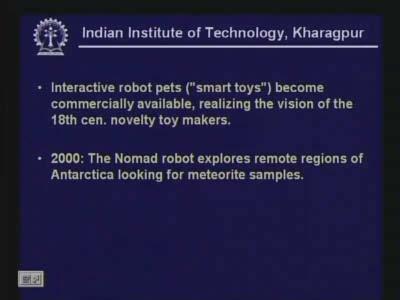 In 2000 the nomad robot explored remote regions of Antarctica and AI is a popular topic which is constantly in the news.