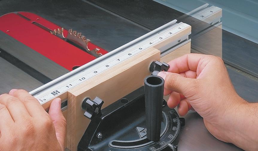Simply extend the stop on the end desired mark on a measuring tape, it s quick and easy to accurately cut boards to length.