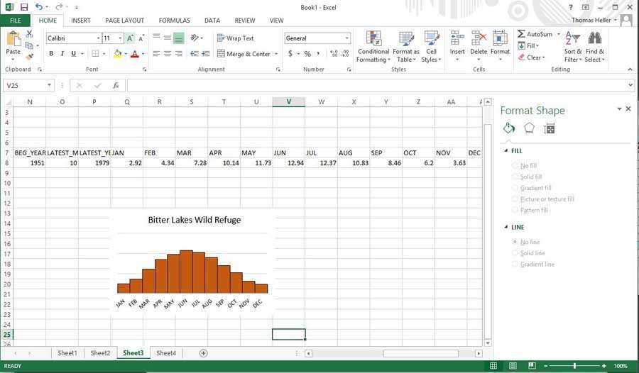 Figure 7. Importing data into Microsoft Excel to create monthly evaporation histograms Figure 8.