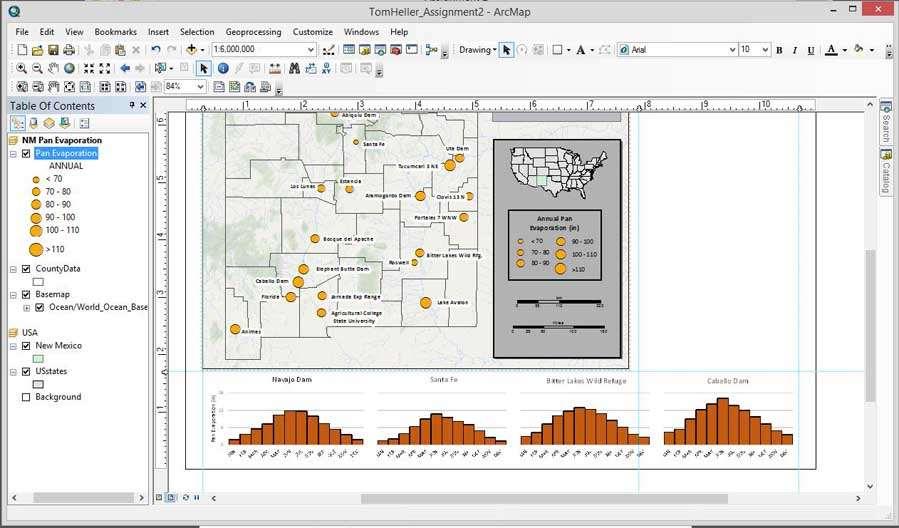 visually estimated. This was done inside ArcMap. View > Graphs > Create Graph brought up the Create Graph Wizard.