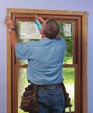 For double-hung s, fasten the window through the jambs at the top, check rail and bottom making sure the screws do not