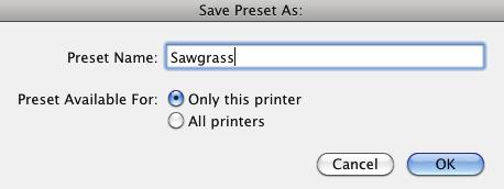 Select Save urrent Settings as Preset beside Presets: (see FIGURE 12).