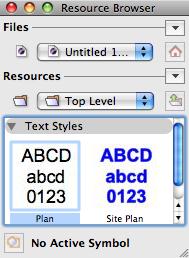 and the text styles below it are default text styles that come