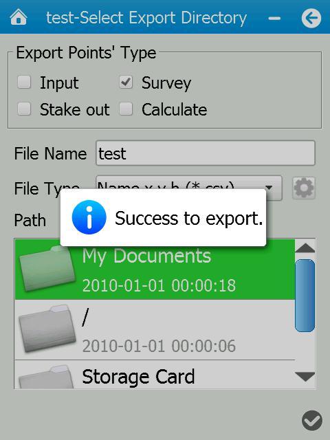 5. Survey with K-COM software Notes When select custom format, users can tap button next to File Tpye field to define the file format according to your requirement.