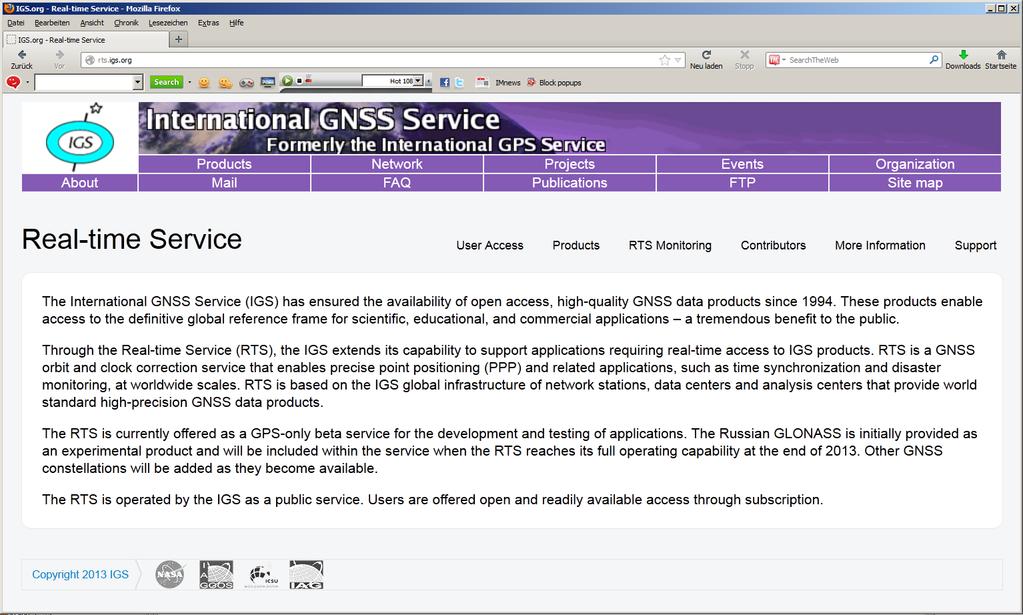 IGS Real-time Service Web