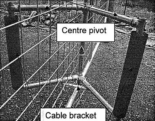 Position so that the arms are in The centre of the driveway/ gate. Place Centre bar through The centre pivot.