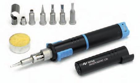 The ergonomic, antistatic gas soldering iron with piezo ignition is ideal for service and maintenance work, especially if there is no power supply available!