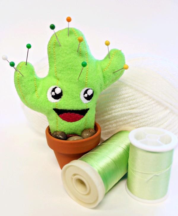 Happy Cactus Pincushion This wouldn t be the first time we ve had fun with little pincushion plushies, usually sticking pins into helpless little voodoo dolls and the like.