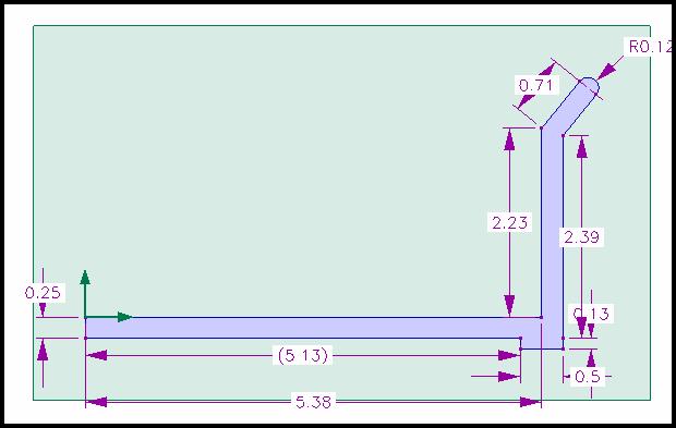 Refer to the drawings at the end of the tutorial for accurate dimensions. Figure 42. Profile for Dump bed. 48. Select Extrude Profile to extrude this profile.