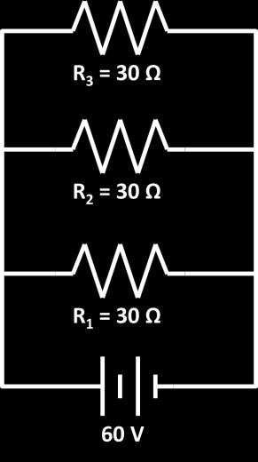 equivalent resistance more resistors = less resistance current currents add up R 1 30 R 2 30 R 3 30 R eq 60 voltage voltages same for