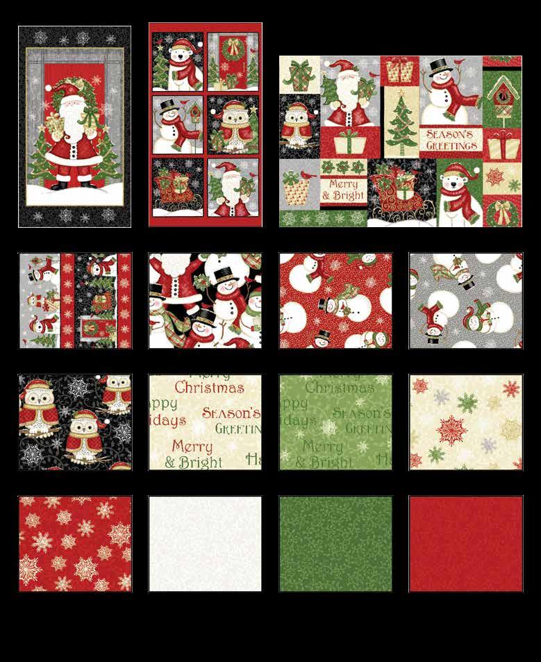 STUIO e PROJTS Page 2 of 6 Fabrics in the ollection Santa Panel - lack 4210P-99 locks - Red 4211-88