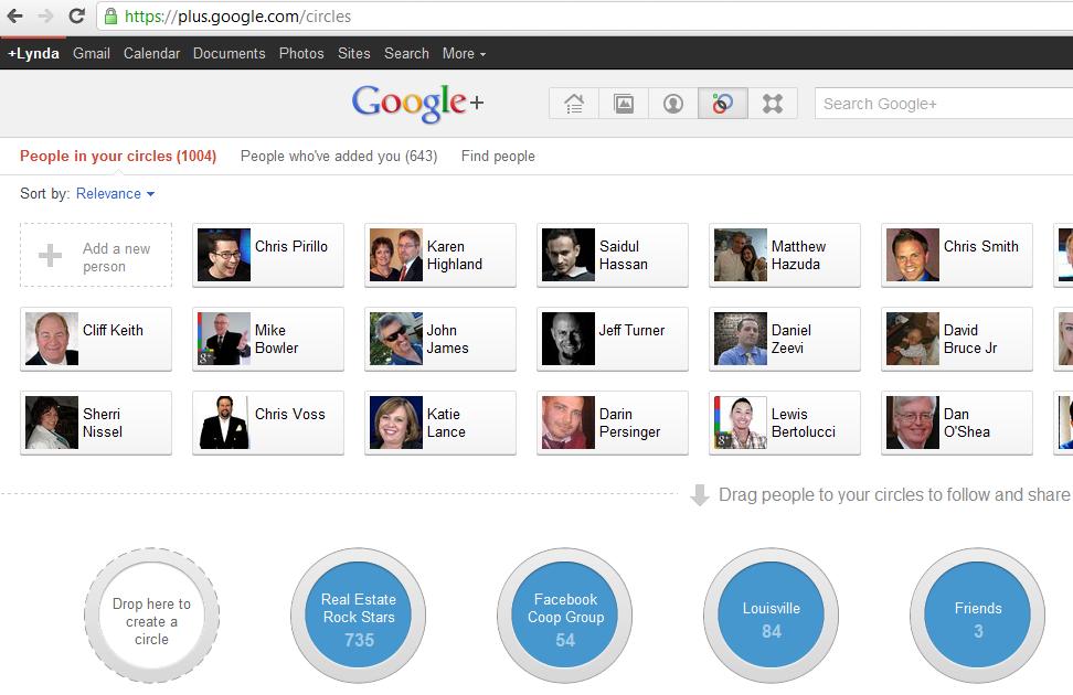 Circles on GOOGLE PLUS Don t be intimidated by Circles they are easy peasy once you understand them! Anything worth knowing has a learning curve, right? See the red arrow at the top?