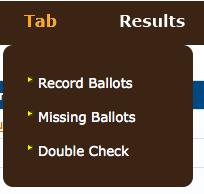 To access the tab form hover over the Tab element in the Mega Menu and click on Record Ballots EverythingTab will guide you through the process of entering the ballot.