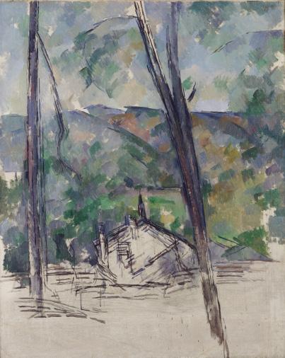 On the wall in the back of this gallery, find a painting called Route to Le Tholonet, by an artist named Paul Cézanne.