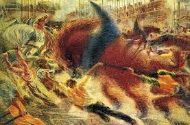 Umberto Boccioni City rises Oil paint Created 1910 I overall love this oil painting, I really love the