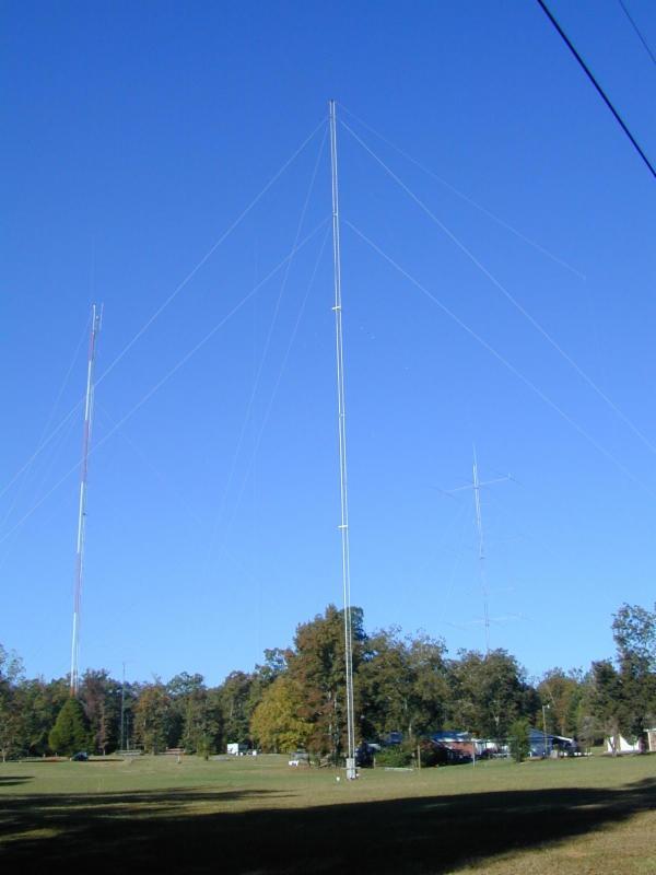From Left to Right: 300' Tower, 220' 160m Vertical and 200' Rotating Tower Elecraft K3 & 1KW Solid State Amplifier 6m - 5/5 Stack @ 165' 10m - 6 Element Monobander @ 65'