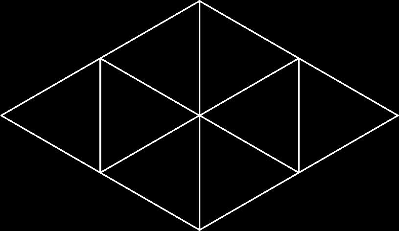 Cadet, 3 point problems (A) 1/2 (B) 13/27 (C) 25/54 (D) 4/5 (E) 1/3 1687. The diagram shows a rhombus made up of 8 equilateral triangles.