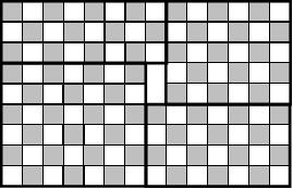 Cadet, 4 point problems angles are shown in the pictures. The fourth rectangle you may choose yourself. In the picture you see an example with a hole of two little squares.
