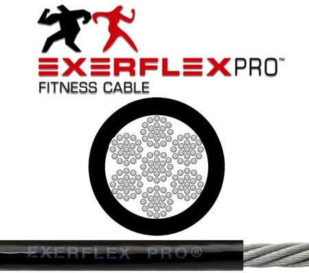 Galvanised Steel Cable (Nylon Coated) Nylon Coated 7x19 Galvanised Steel Fitness Cable (Extra Flexible) ExerflexPro, nylon-coated, 7x19, galvanised steel cable for gym equipment Exceptional quality,