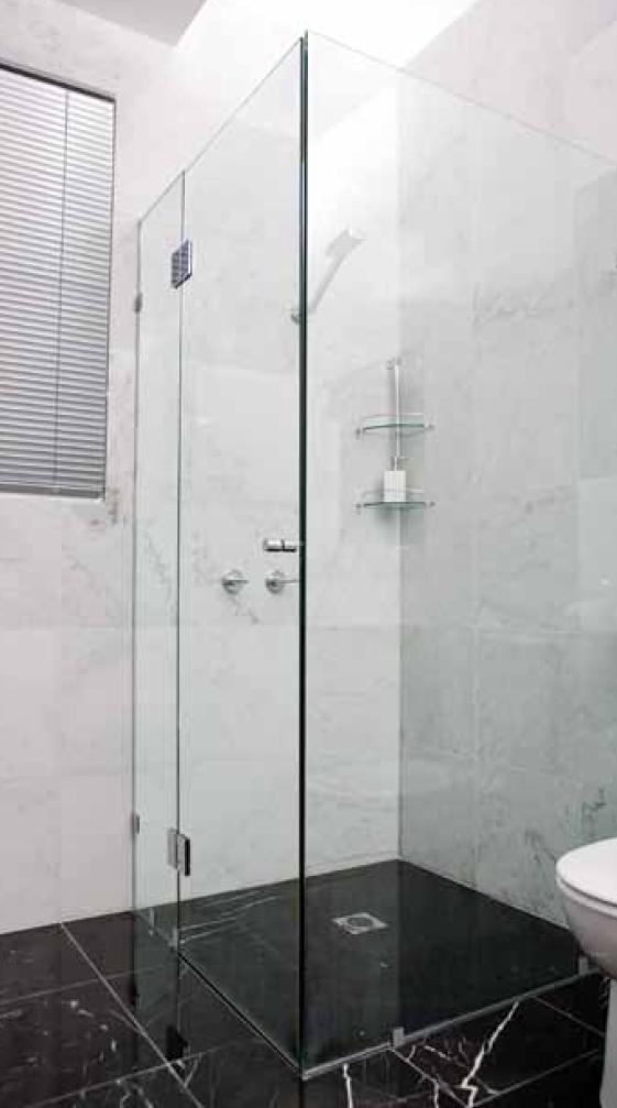 Shower Screen Fully Frameless Showers Two Components - Door Kit (one size) - 2000x865mm - Fixed panel (choose from 3 sizes