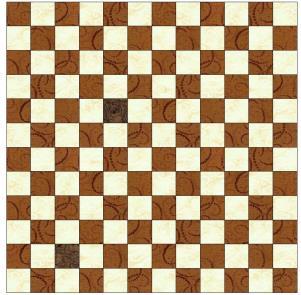 You will have 6 brown squares and 6 off white/cream squares for a total of 12 squares wide (and 12 squares tall): My browns blocks did not have