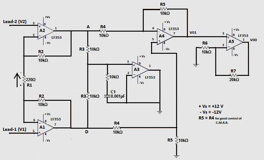 High Common Mode Rejection Ratio To meet all the specifications JFET OP-AMP IC LF-353 was chosen.