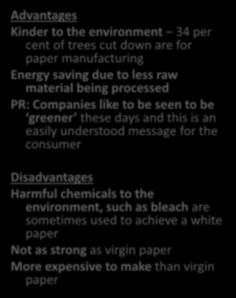 Advantages and disadvantages of recycling paper Advantages