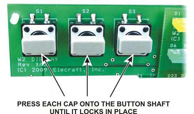 opposite the LEDs) as shown in Figure. If necessary install a - / (.0 mm) nylon screw at each location. These screws are inserted until the heads just touch the PC board.