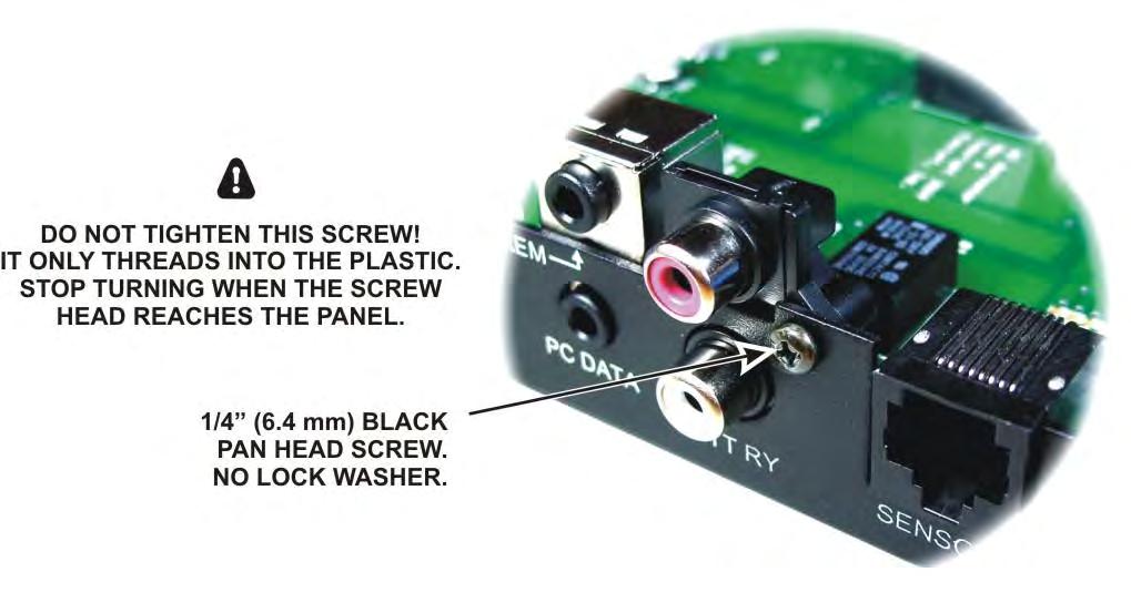 Install a / (. mm) black pan head screw into the mounting hole for the PTT RY connector as shown in Figure 0. Do not tighten this screw! It only threads into plastic.