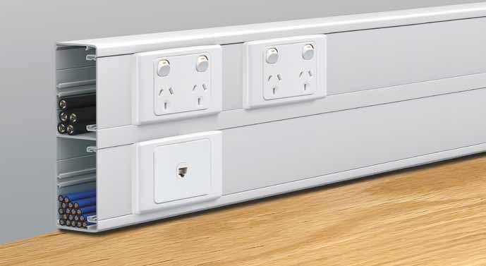 Trunking Dimensions and Cable Capacity The Right Fit For Any Project Whether you require a PVC or aluminium finish, OptiLine 70 Trunking has the right fit for your project.