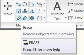 Figure 14 - Erasing Once the eraser has been selected, you can select items in the drawing by left-clicking on them or by using the click-then-drag method mentioned earlier (the left-right feature