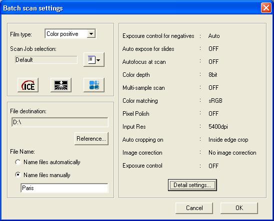 Simple, Convenient Operation Quick Scan Button is easy to use for everyone Batch Mode Extensive settings can be made in preference window of batch mode.
