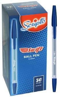 SCRIPTO SWIFT BALL PEN 5's 2 Blue, 2