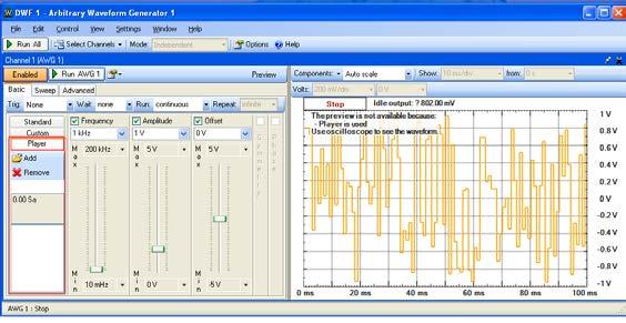 Figure 5: Custom tab custom waveforms Clicking on the editor opens the Editor window that allows you to design the shape of a waveform based on various parameters such as symmetry, phase, amplitude