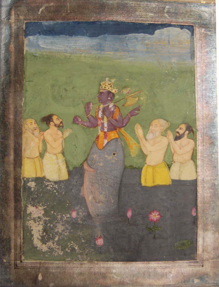 Registration number: 2007,3005.42 (India, Asia) Title: The Fish Avatar Matsya The first incarnation of Viṣṇu, rises from the river.