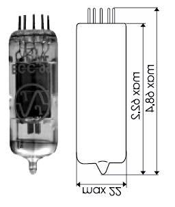 ECC99 Specifications Heater Voltage 6.3V & 12.6V Heater Current 0.8A & 0.