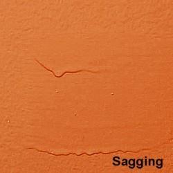 Sagging - Running Paint Symptoms: Sagging or Running This paint failure is easily identified as a dripping or drooping look to areas of the paint film.