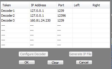 Set a new TCP connection By clicking the Set button, a window appears (Figure 91) with a table that allows to specify (up to eight) destination IP addresses and associated ports.
