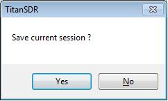 Figure 118 pops up automatically, asking whether to save the current session (into a.ssn session file) or not.