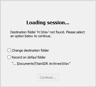 If the destination folder requested by session does not match with the one currently set (see par. 4.5.