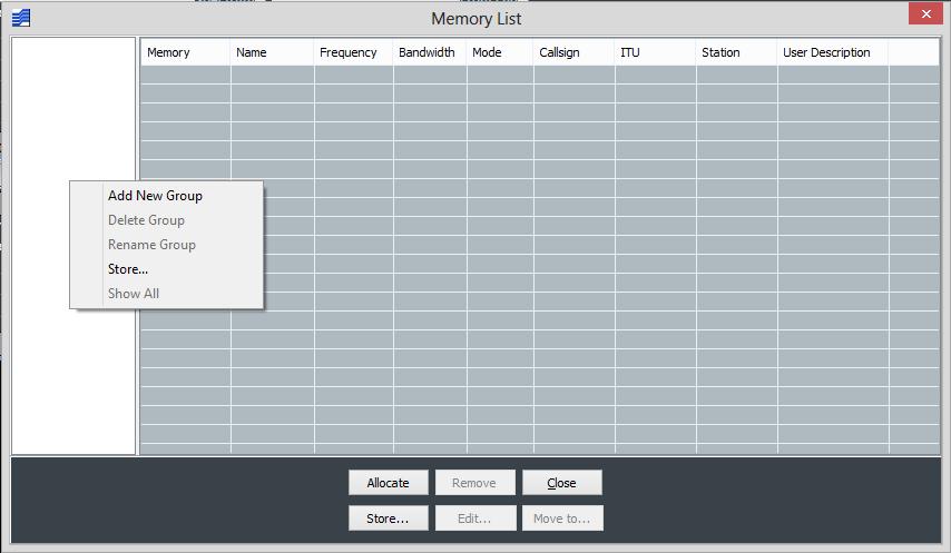 Figure 140 Memory group managment Figure 141 Assigning a name to a new memory group Selecting a group node and right clicking pops-up menu in Figure 140