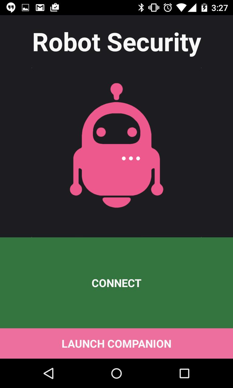 will act as the robot s face (mounted to the robot). This is represented as the Robot s Phone block in Figure 1. Figure 2: Home Screen of 2.1.1 User s Phone Subsystem The User s Phone is the central control system of the robot.