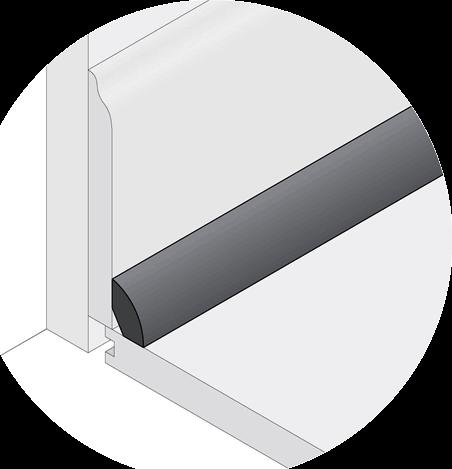 Installing Base Shoe Moldings with a Glue Down/Nail Down Floor Application Used as a transition to vertical surfaces in tight spots where Wall Base will not fit, such as the toe-kick area under