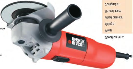 BNDKG915-QS 900W 115MM SMALL ANGLE GRINDER Features 115mm disc size - useful when working in confined spaces 900W motor provides an ideal balance between power, weight