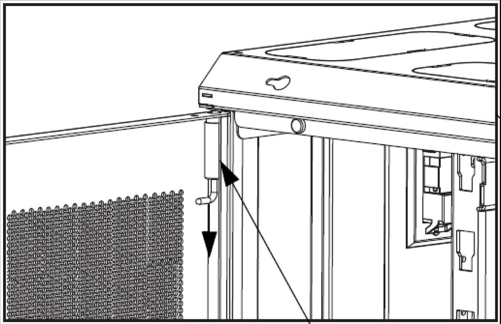 Split Door Installation (CNDS) Lift split-door and align fixed hinge pin with the bushing in the bottom door support.