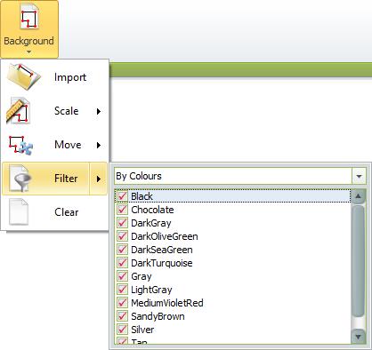 To remove selected colours or layers from the plan, follow these steps: BIM Toolbox user guide Select the Filter menu