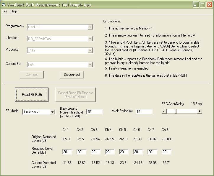 MEASURING FEEDBACK PATHS USING THE SAMPLE APPLICATION The FB Path Measurement Tool Sample App is a fully functional Visual Basic 6 application.