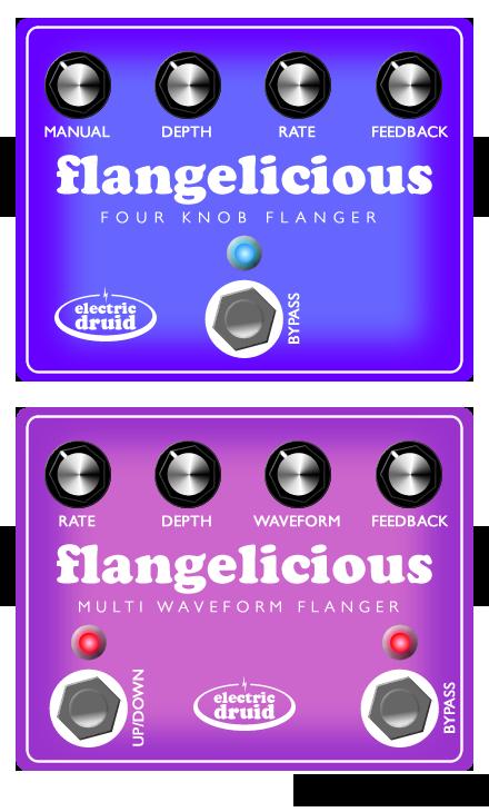 Overview The Flangelicious flanger project comes in two flavours, depending on which FLANGE chip you fit - either the 4 KNOB FLANGE or the MULTIFLANGE.